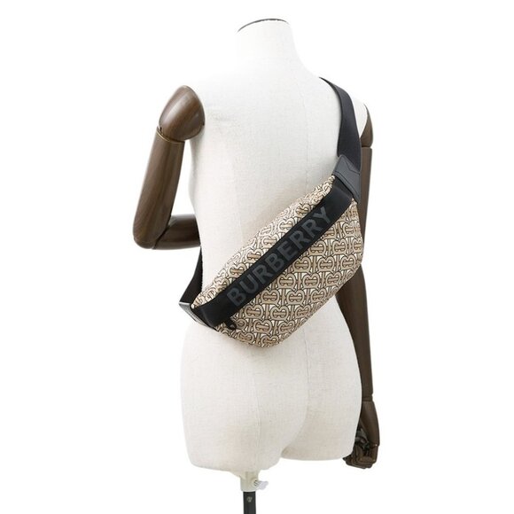 BURBERRY TBMonogram Waist Bag Nylon Beige/Black - Picture 1 of 16